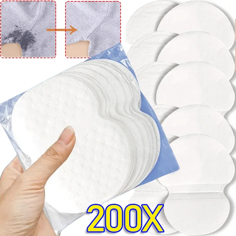 Desodorantes Underarm Sweat Pads, Adesivos de suor absorvente, Desodorante antitranspirante, Ferramentas de Cuidado Corporal, 200 Pcs, 10Pcs