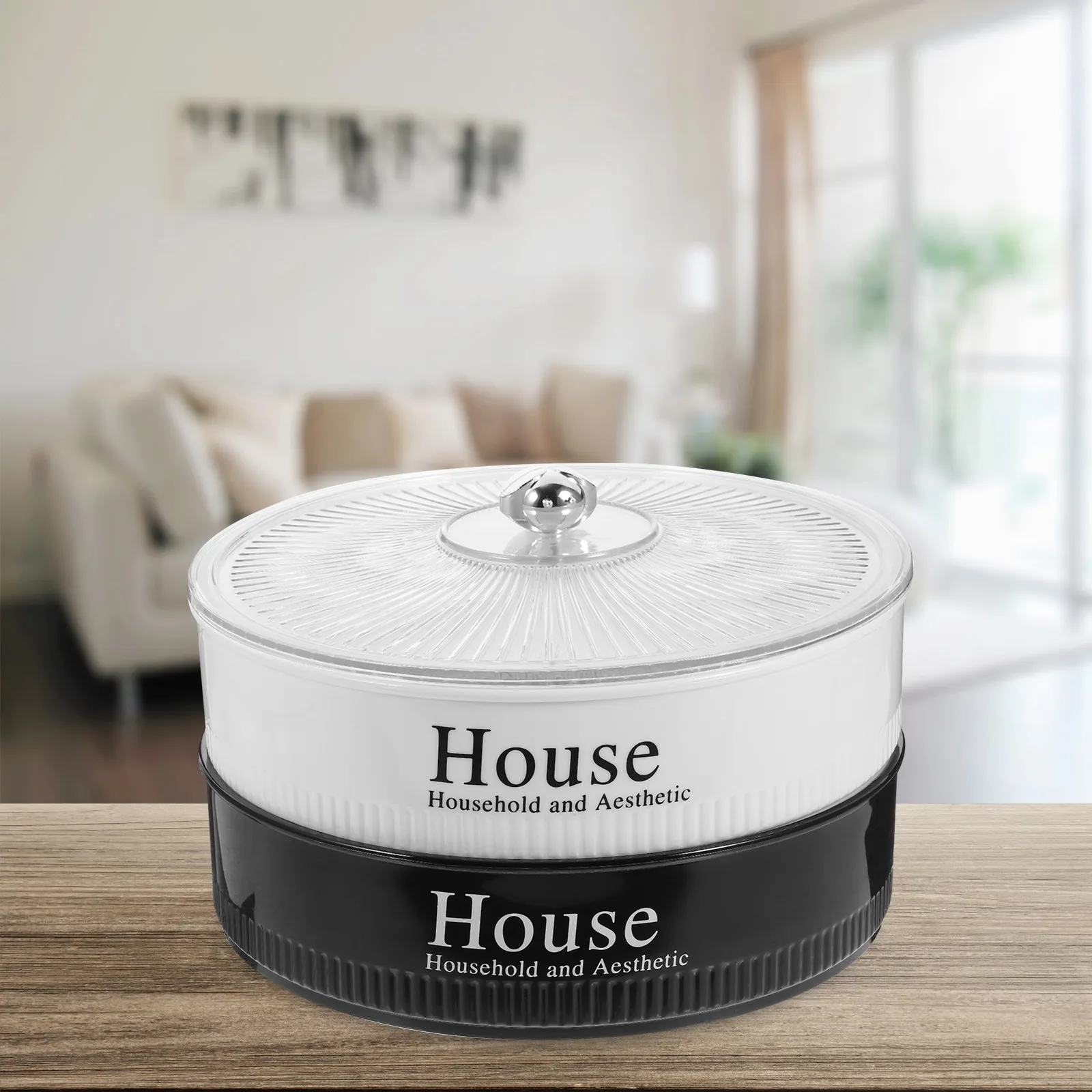 

Многоразовый контейнер для закусок большой емкости, двухслойный органайзер для кофейного столика, емкость для закусок для дома, вечеринок, орехов, сухофруктов