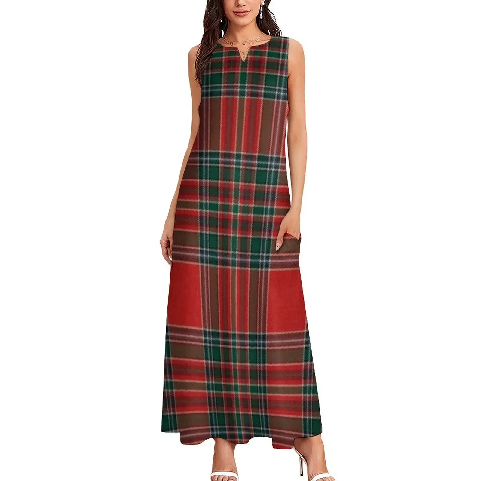 MacBean Scottish Tartan Long Dress Prom gown summer dress womens 2025 Dresses for wedding party Dress