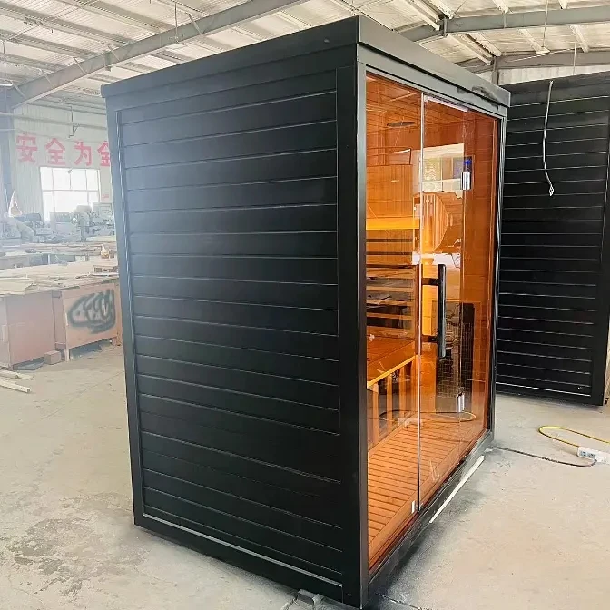 Solid Wood Sauna Room, Red Cedar, 4 5 6 Person, 1800x1200x1900mm, Luxury Intelligent Control Dry Sauna for Indoor Villa