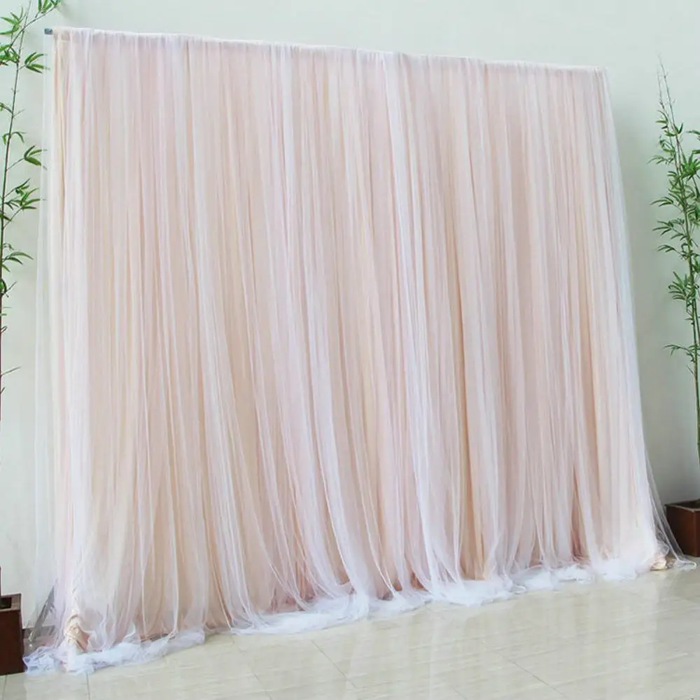 Champagne Tulle Chiffon Curtains Wedding Ceremony Backdrop Bridal Shower Baby Shower Backdrop Photo Booth Backdrop Photography