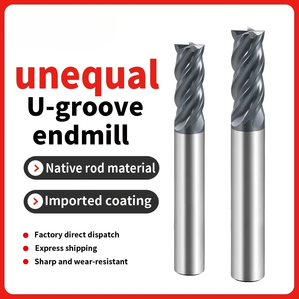 Frese a elica in carburo desigual per acciaio inossidabile-4 flauto rivestito TiALSiN