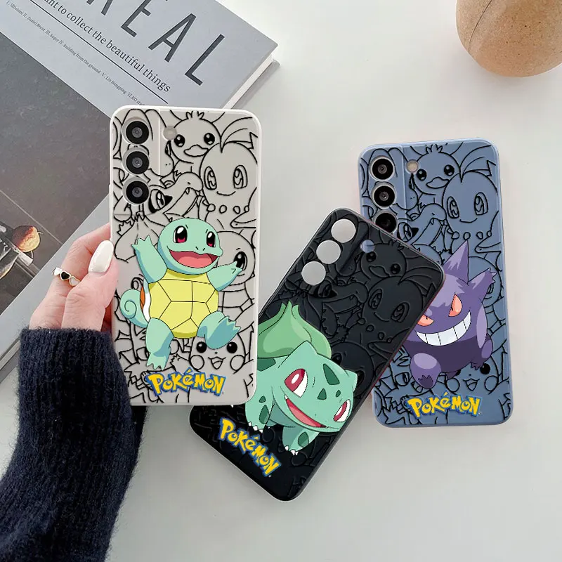 

Cartoon Pokemon Squirtle Anime Phone Case For Samsung Galaxy S25 Ultra S24 S23 S22 Plus S21 S20 FE S10 S25Ultra s24FE Case Cover