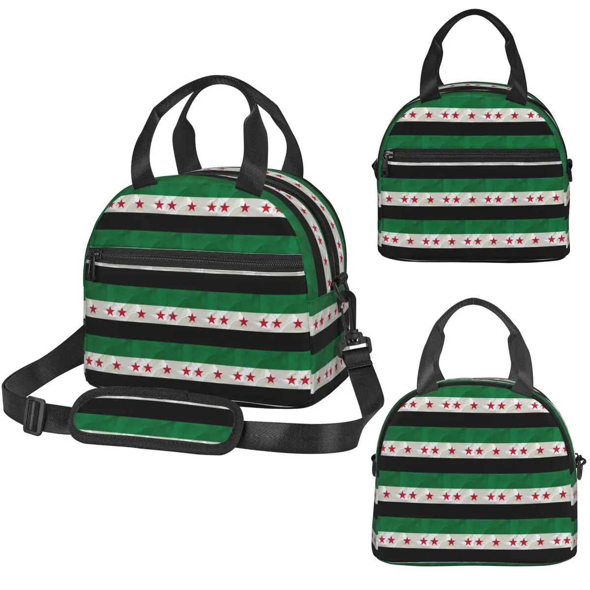 

Изолированная сумка для обедов с флагом Сирии для детей, термосумка для школы, герметичный контейнер для еды