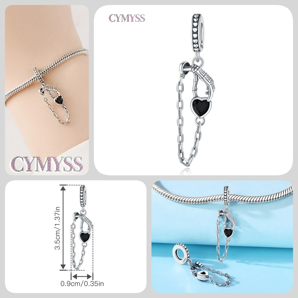 925 Sterling Silber Niedlicher Kuckucksuhr-Charm Kürbis-Perlen DIY Halloween Anhänger Schmuck Geschenke für Frauen & Mädchen Halloween-Party – Detail 7