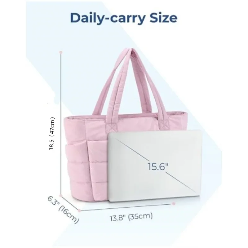 Women's Tote Lightweight Fluffy Large Capacity Commuting Handbag Tote for Travel Work Beach Gym Store Cotton Shoulder Bag