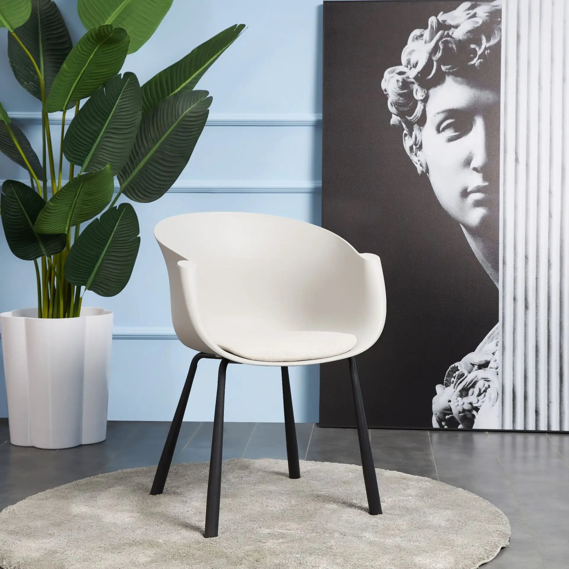 Nordic modern minimalist home chair with armrest and armrest, iron decorative office chair