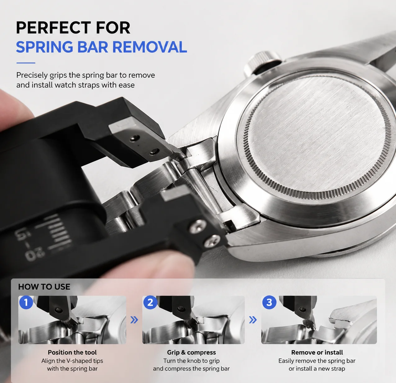 For Delugs Bracelet Removal Tool Professional Spring Bar Tool Stainless Steel Watch Strap Remover Plier for Rolex/Cartier/Omega