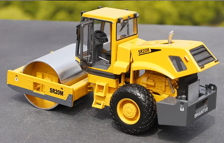 High Quality Original Factory 1:35 Shantui Sr20m Single Steel Roller Loader Alloy Engineering Machine Model for Gift