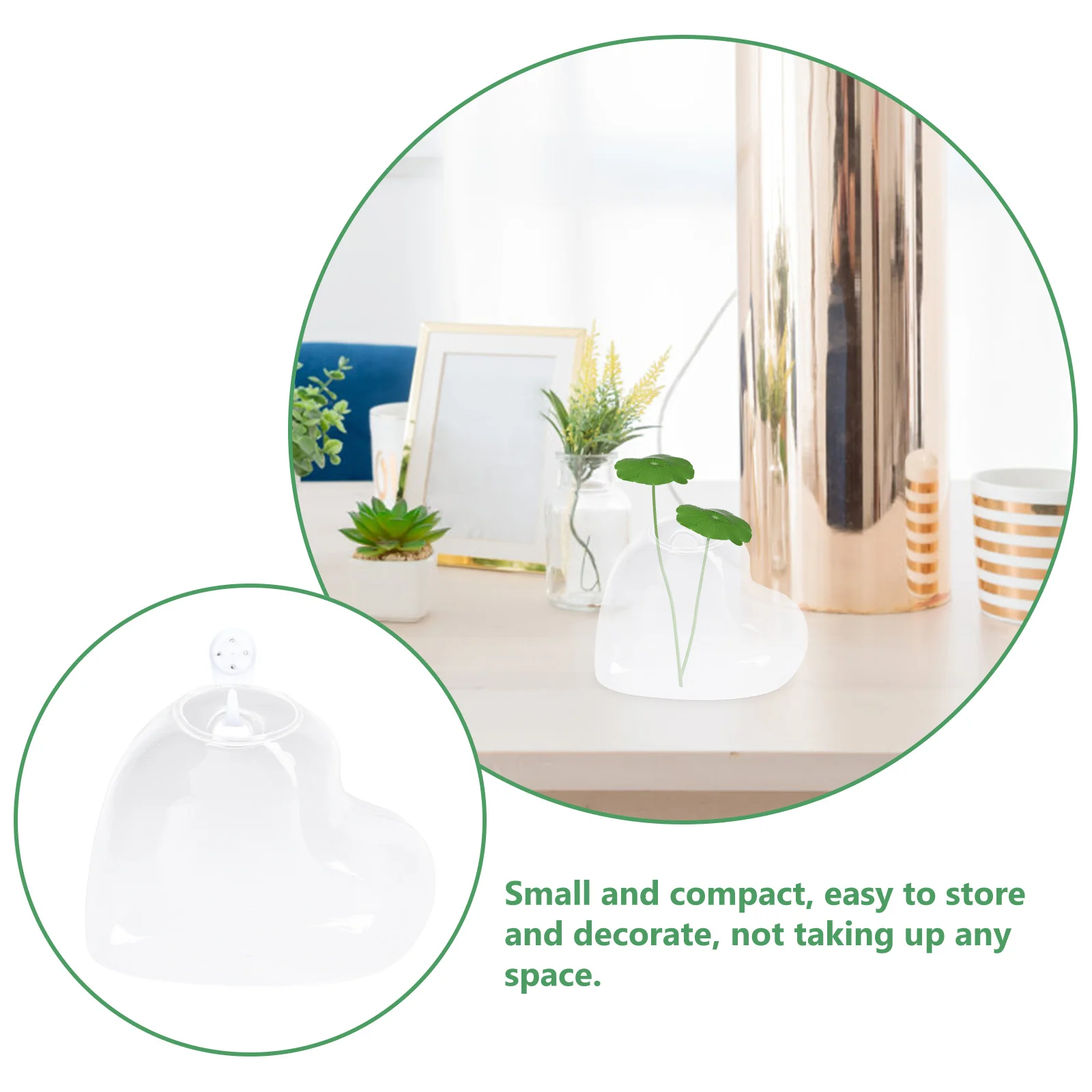 

Heart Shape Hanging Glass Vase DIY Transparent Flowerpot Hydroponic Wall Decor Home Office Micro Landscape Planter