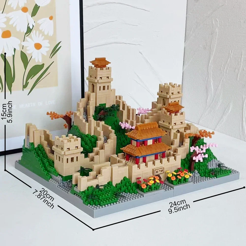 Great Wall Modell Micro Mini Blocks Spielzeug – Explore Majestic Chinese Architecture, Chinesische Kultur lernen, praktisches Montage-Puzzlespielzeug