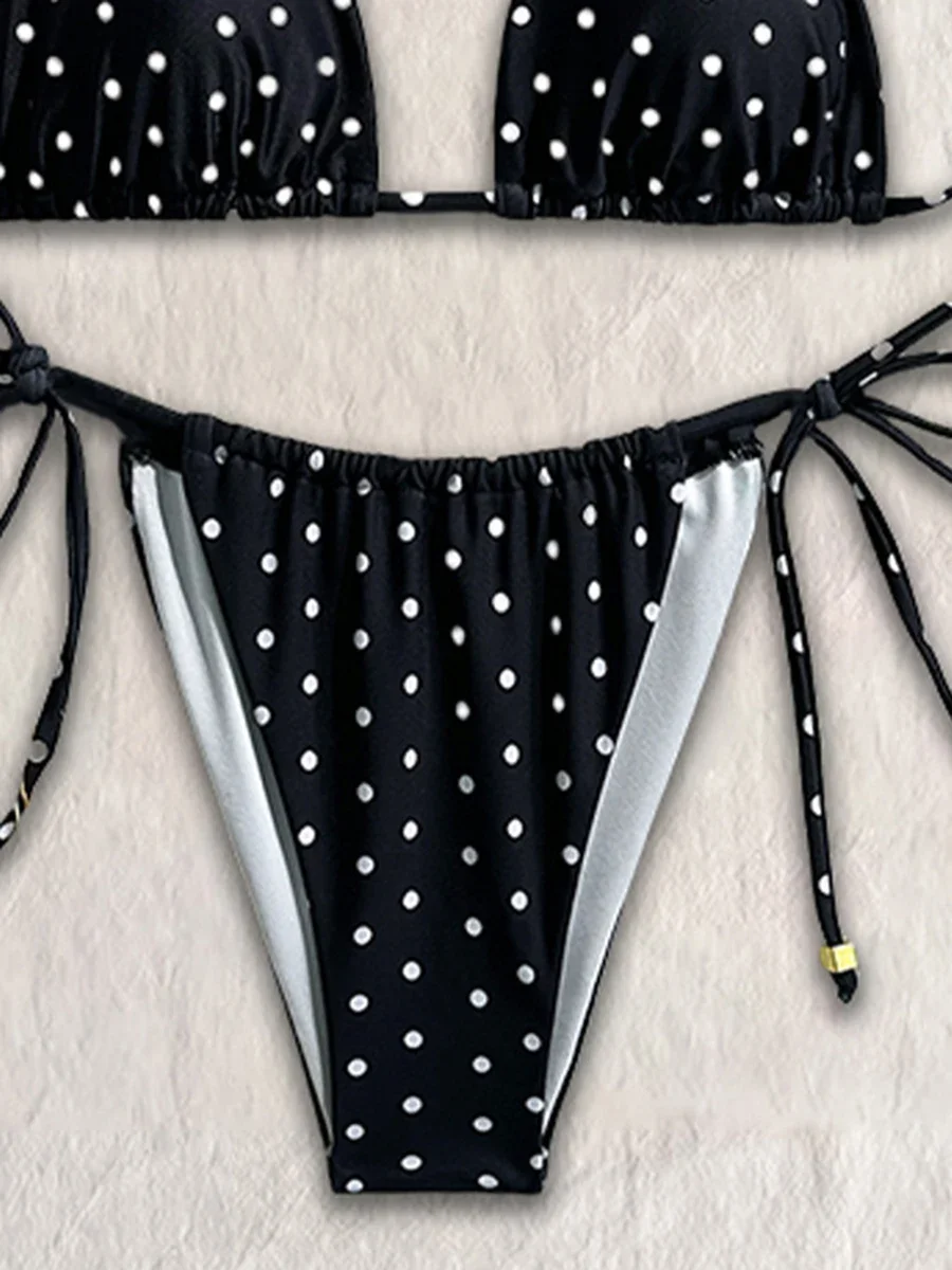 Micro Bikinis 2025 Sexy Women Swimsuit Dot Swimwear Push Up Bikini String Biquini Bathing Suit Swimming Suit Beachwear Female