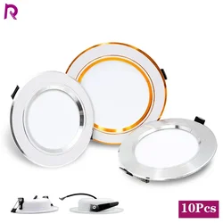 10pcs/lot LED Downlight AC110V 220V 5W 9W 12W 15W 18W DC12V 24V Led Ceiling Light Recessed Downlights Round Led Panel Light