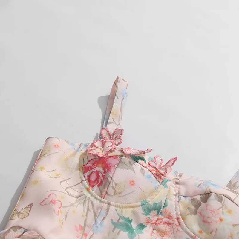 Aveline - 3D Floral Bustier Organza Midi Dress detail 1