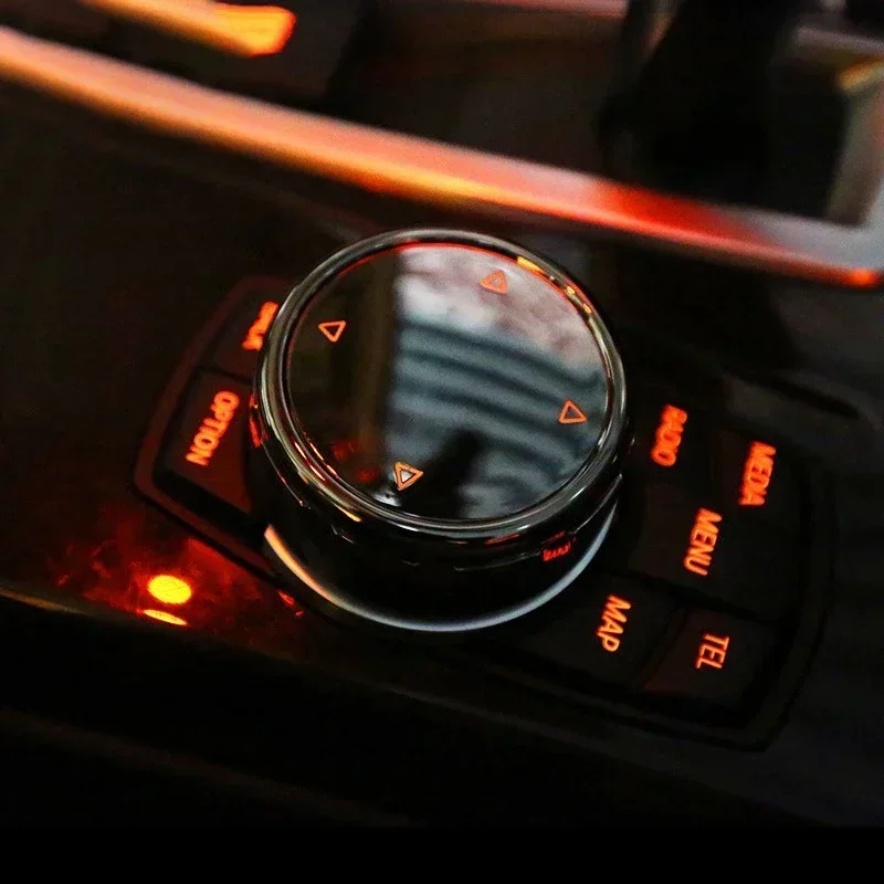 Car Multimedia Button Cover Trim Knob Sticker for BMW 1/3/5/7 Series F10 F18 F07 F20 F21 F30 F35 F01 F02 F25 For NBT Controller view 2