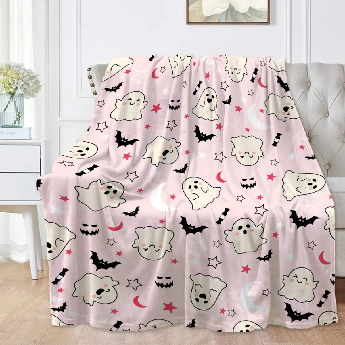 

Halloween Throw Blanket for Women Men Soft Cozy Fleece Couch Living Room Bed Blanket for Kids Girls Boys