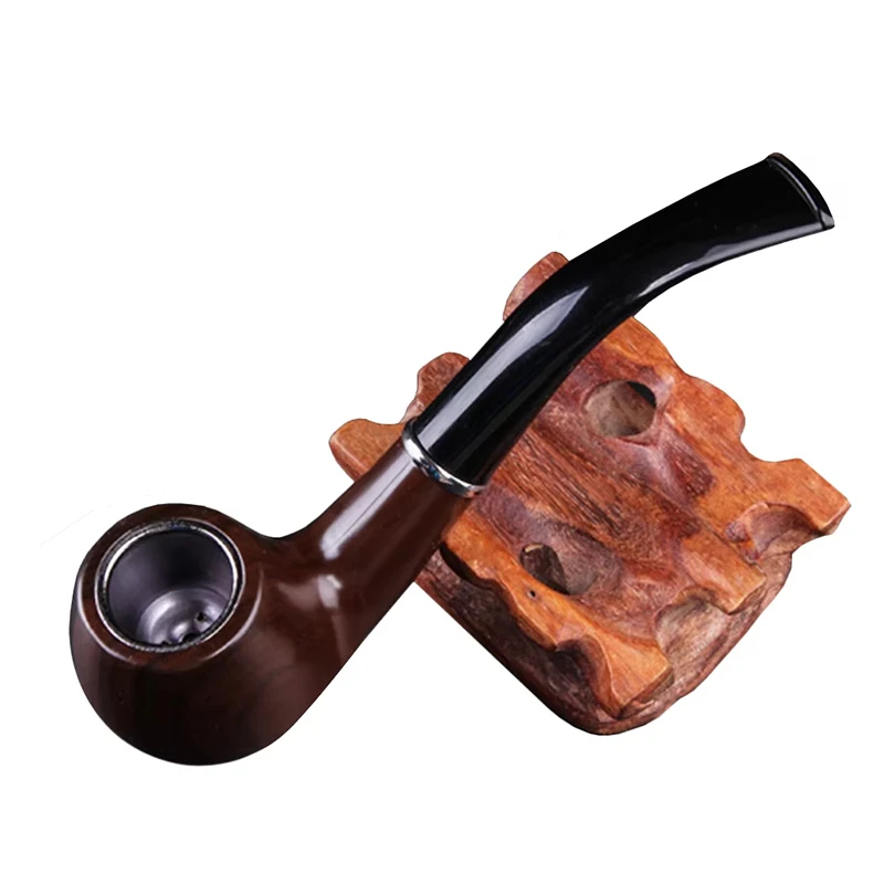 

Classic Wood Grain Resin Pipe Chimney Filter Long Smoking Pipes Tobacco Pipe Cigar Gifts Narguile Gift Grinder Smoke Mouthpiece