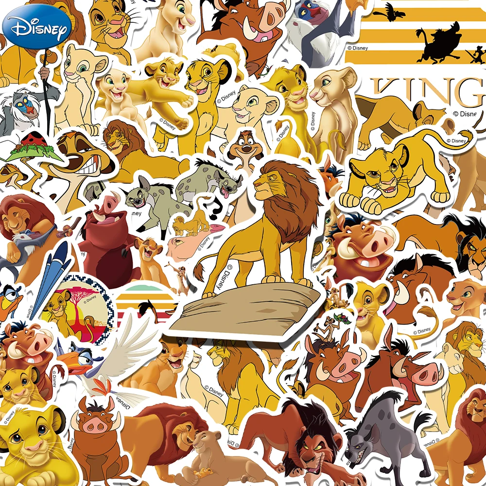 50PCS Disney The Lion King Cute Cartoon Scrapbook Stickers DIY Diary Laptop Luggage Skateboard Graffiti Decal Classic Toys