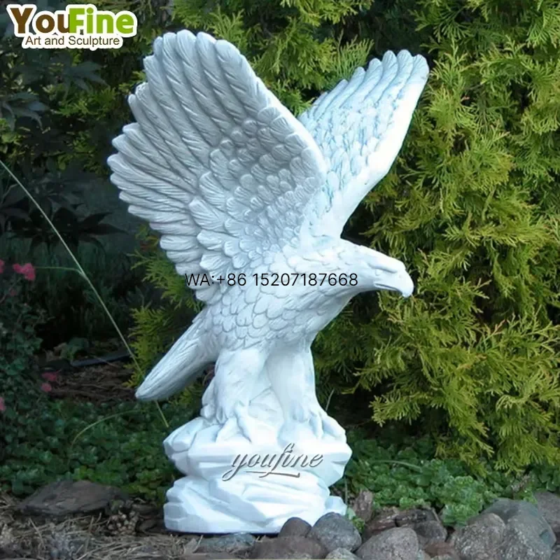 Wmwmnu for Garden Outdoor Decorative Antique Large Marble Animal Sculpture Stone Eagle Statues for Sale