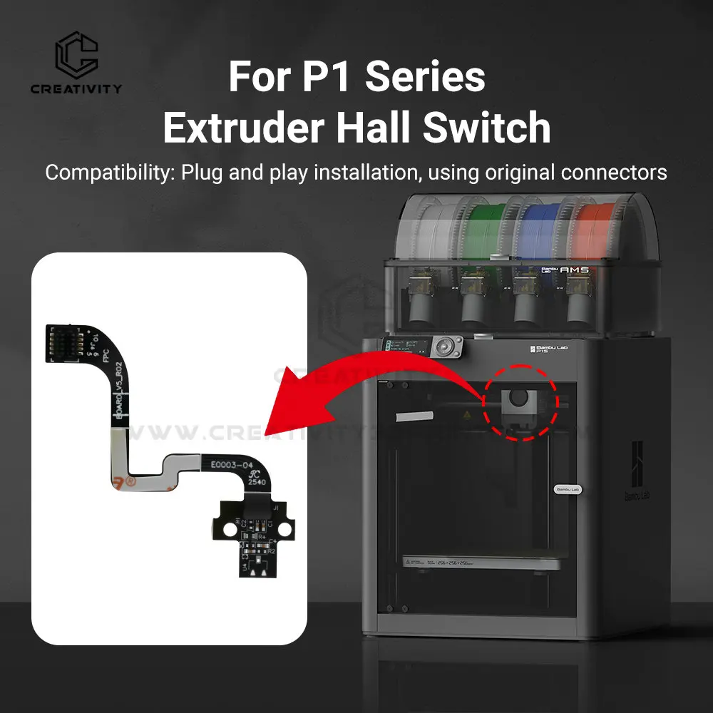 For P1S P1P Hall Switch Board Extruder Filament Sensor Replacement Parts For P1 Series 3D Printer