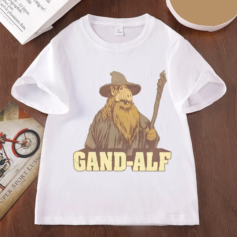 Gand ALF Graphic T Shirts Men Women Casual Round Neck Cotton Short Sleeve Tee Loose Printed Funny T Shirts Unisex Streetwear