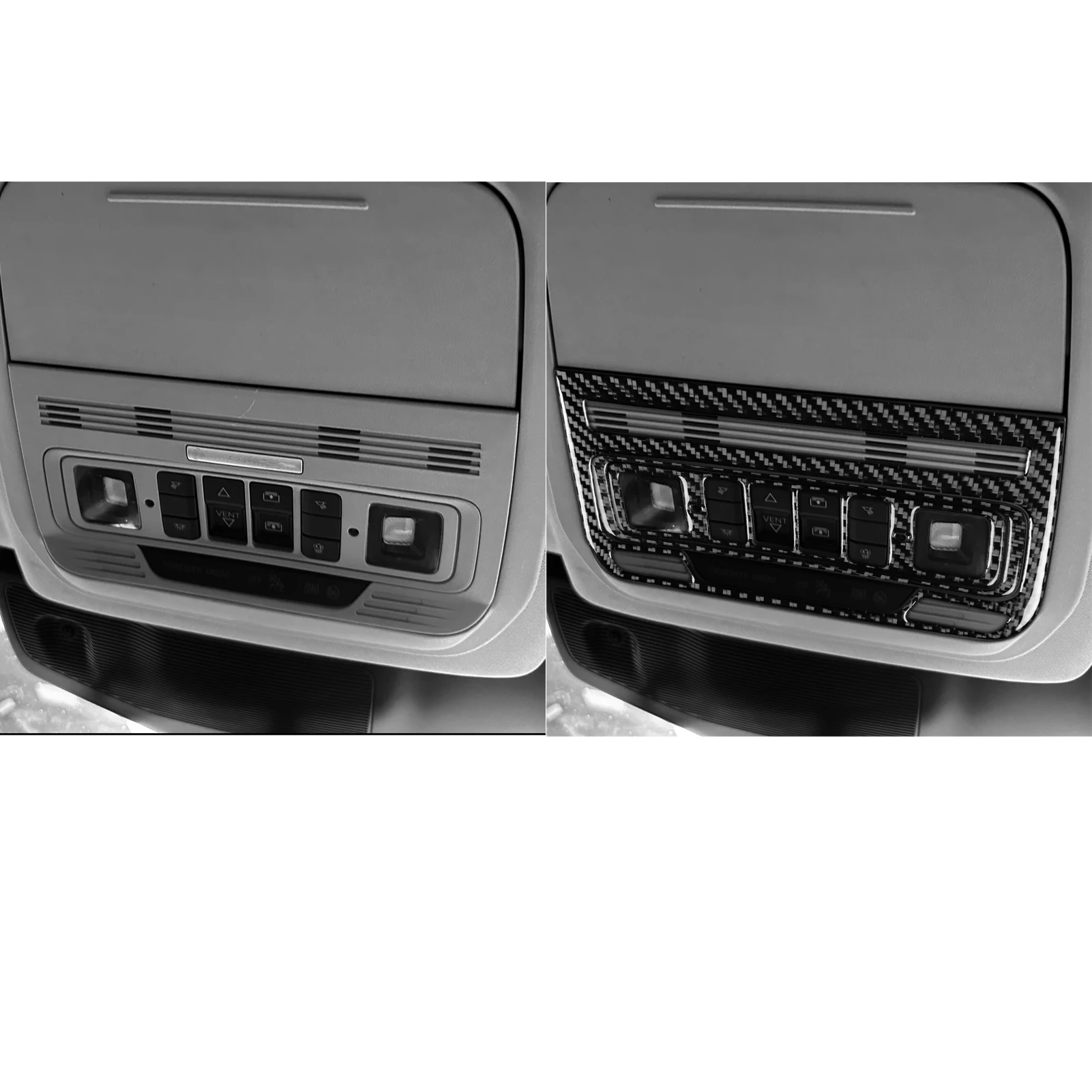 لفورد اكسبلورر 2020-2023 ألياف الكربون السقف الأمامي القراءة ضوء مصباح لوحة غطاء الزخرفية اكسسوارات السيارات الداخلية ملصق