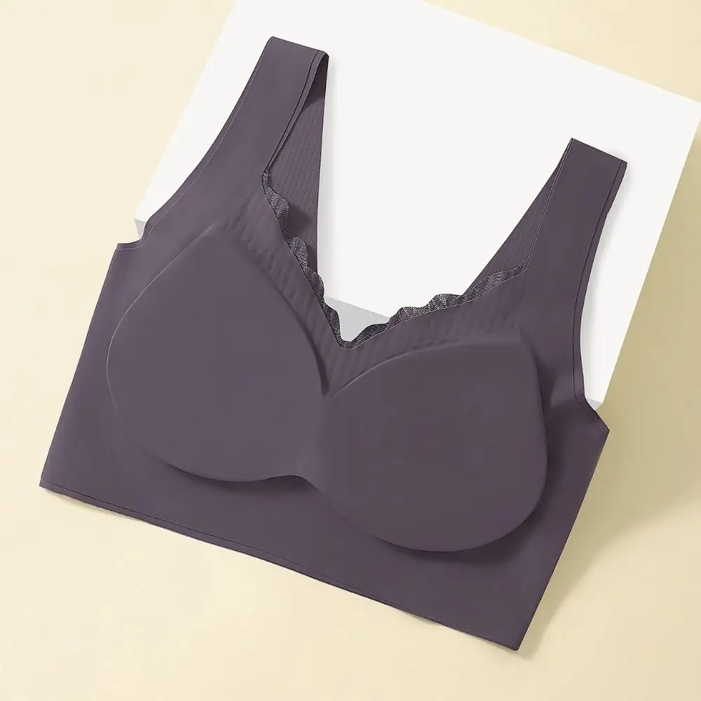 Reggiseno a V profondo senza fili regolabile con coppa grande Intimo antiurto anti-cedimento per donna Lingerie Seni raccolti Reggiseno senza cuciture Yoga