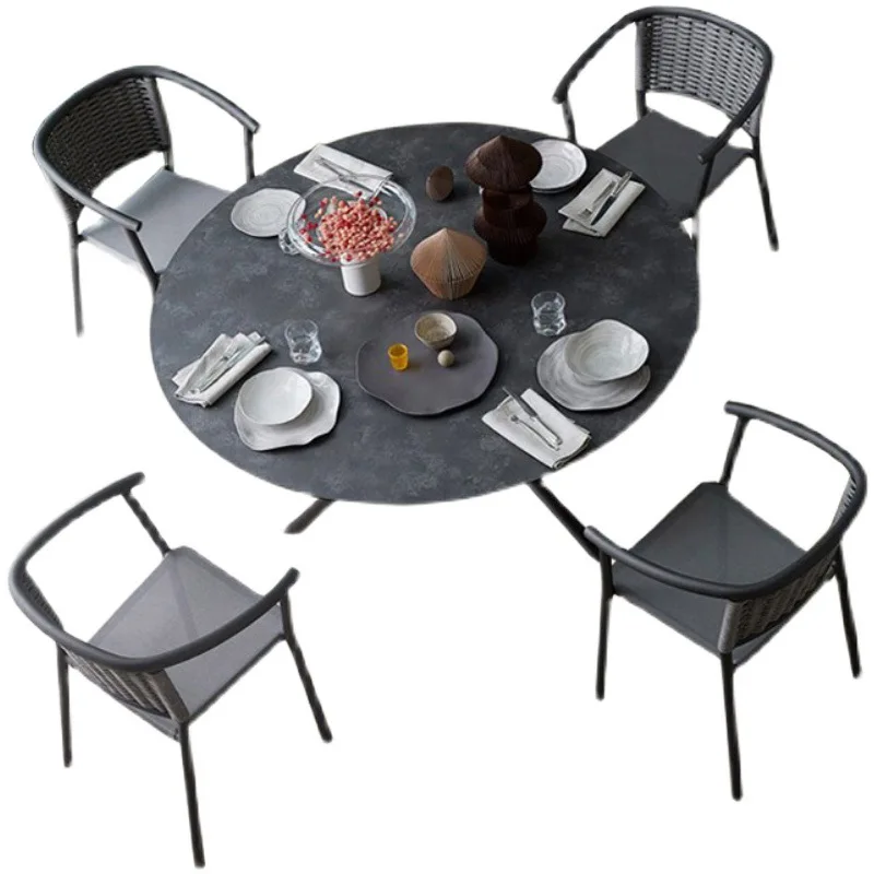 

Villa Sunshine Room Vine Chair Courtyard Tea Table Three piece Set Combination