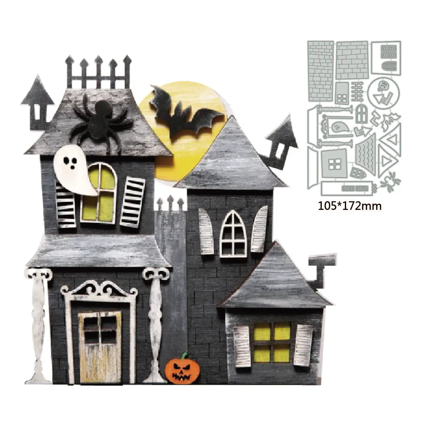 Metalowe wykrojniki Halloween nawiedzony cemeteria diy scrapbooking Album fotograficzny Dekoracyjne wytłaczanie PaperCard Crafts Dies