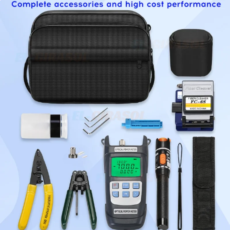 FTTH Fiber Optic Tool Kit With Fiber Optica Power Meter And 10mW Visual Fault Locator FC-6S FTTH Tool