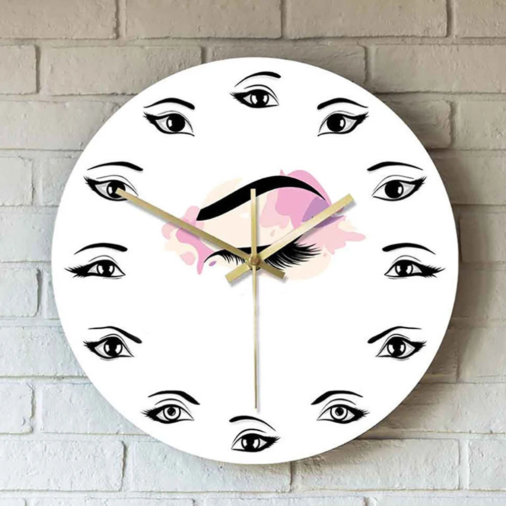 Eyelash Eyebrow Clock Mute Modern Pu Decorative Clock for Beauty Salon Living Room Home Decor Aesthetic Decor