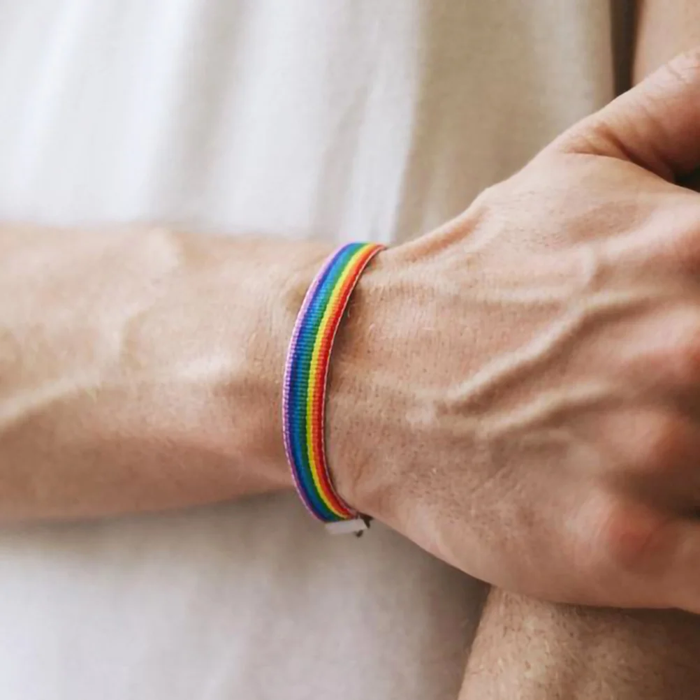 2 قطعة قوس قزح فخر سوار معصمه حبل المنسوجة الصداقة للرجال LGBTQ سبب دعم الأطراف للجنسين العصرية #1