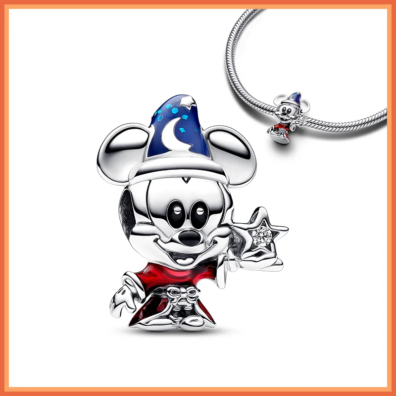 Cuentas de plata de ley 925 con forma de Mickey Minnie para pulsera Original Pandora, joyería de moda exquisita DIY, fabricación de regalos