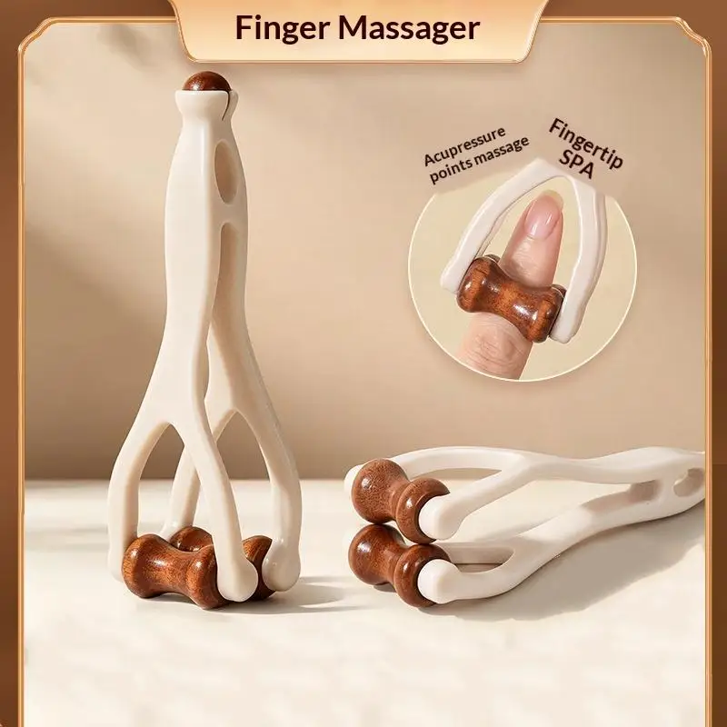 Amour Nook1Pcs Hardwood Massage Roller Tool For Hand Discomfort Stress Relief Tools Finger Massager For Carpal Tunnel Syndrome