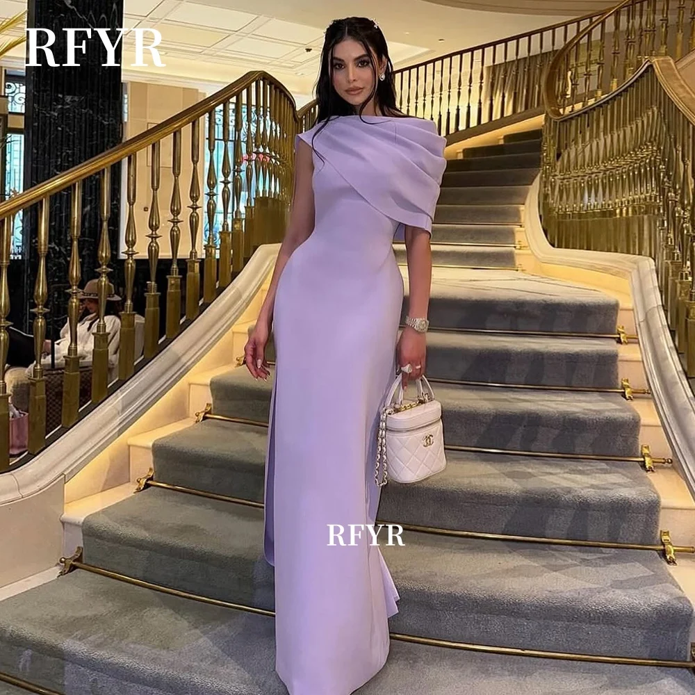 RFYR قبالة الكتف فستان الحفلة الراقصة قبالة الكتف فستان المشاهير الطيات فستان الحفلات Fساتين مناسبة رسمية مخصصة