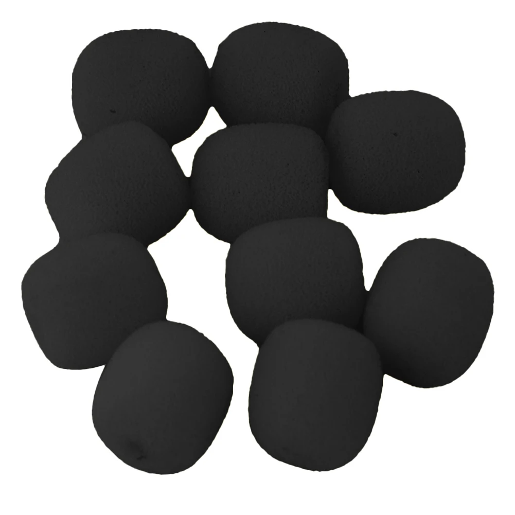 Car Spare Parts High Quality New Style Practical To Use Microphone Cover Microphone Cover 10Pcs 12x10mm Black Headworn Mic