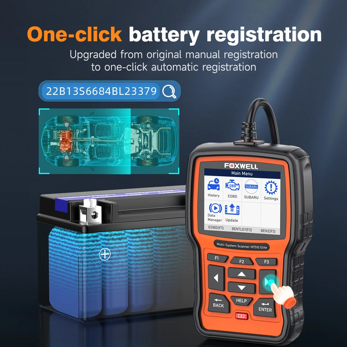 FOXWELL NT510 Elite Fit für VW Scan Tool Vollständiger System-Diagnosescanner Bidirektionales Scan-Tool mit 31+ Resets OBD2-Scanner – Detail 5