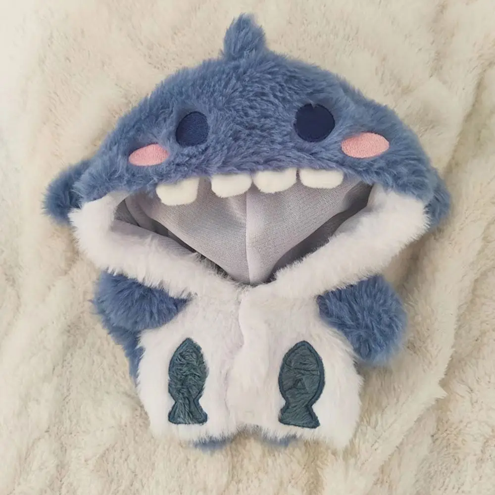 20cm Doll Clothes Shark Hoodies Cartoon Animal Coat Cotton Stuffed Dolls Lovely Outfit Changing Dressing Game Playing House Gift
