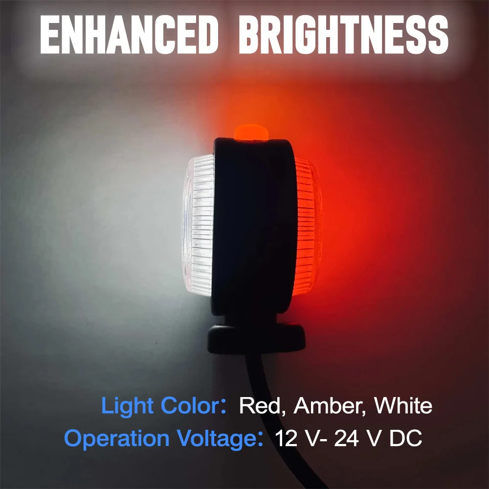 

2pcs Triple-Sided Signal Light Rear Tail Outline Light Turn Signal Side Lamp Parking Lamp 12V 24V For Trucks Trailers RVs Vans