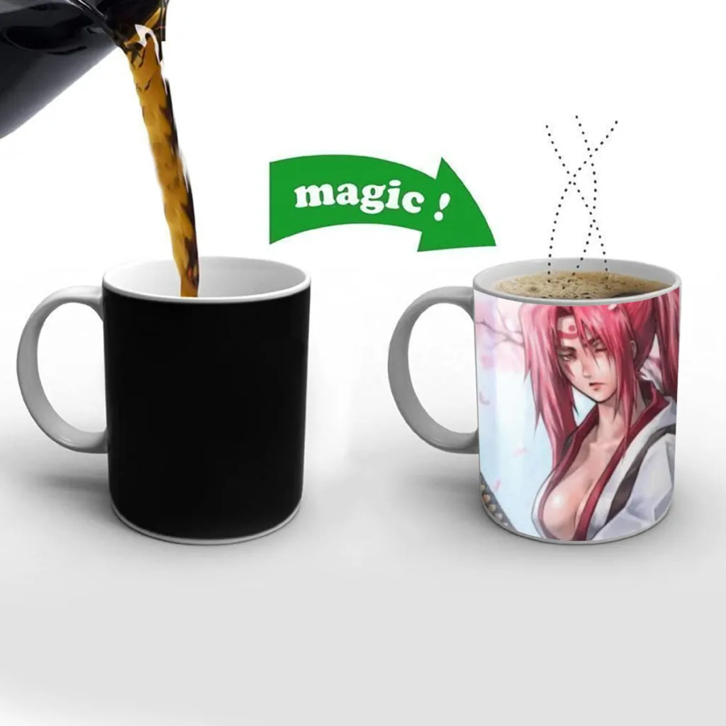 

Guilty Gear Baiken Dizzy Anime Free shipping Mug Changing Color Ceramic Coffee Mugs Magic Tea Cup Best Gift