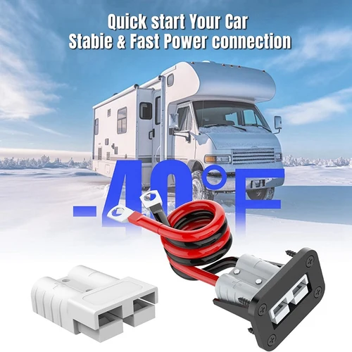 Imagen 2 del producto Conector Anderson, conector de conexión/desconexión rápida de batería 8AWG 50AMP, conector de cable de batería de 1,64 pies, cableado de escritura