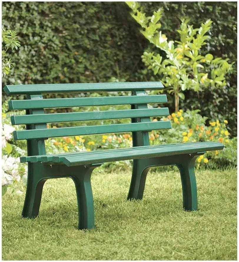 

Weatherproof German PVC Outdoor Bench | 2-seat | Holds Up To 500 Lbs | Garden Patio Porch Park Deck | Steel and Resin | Green