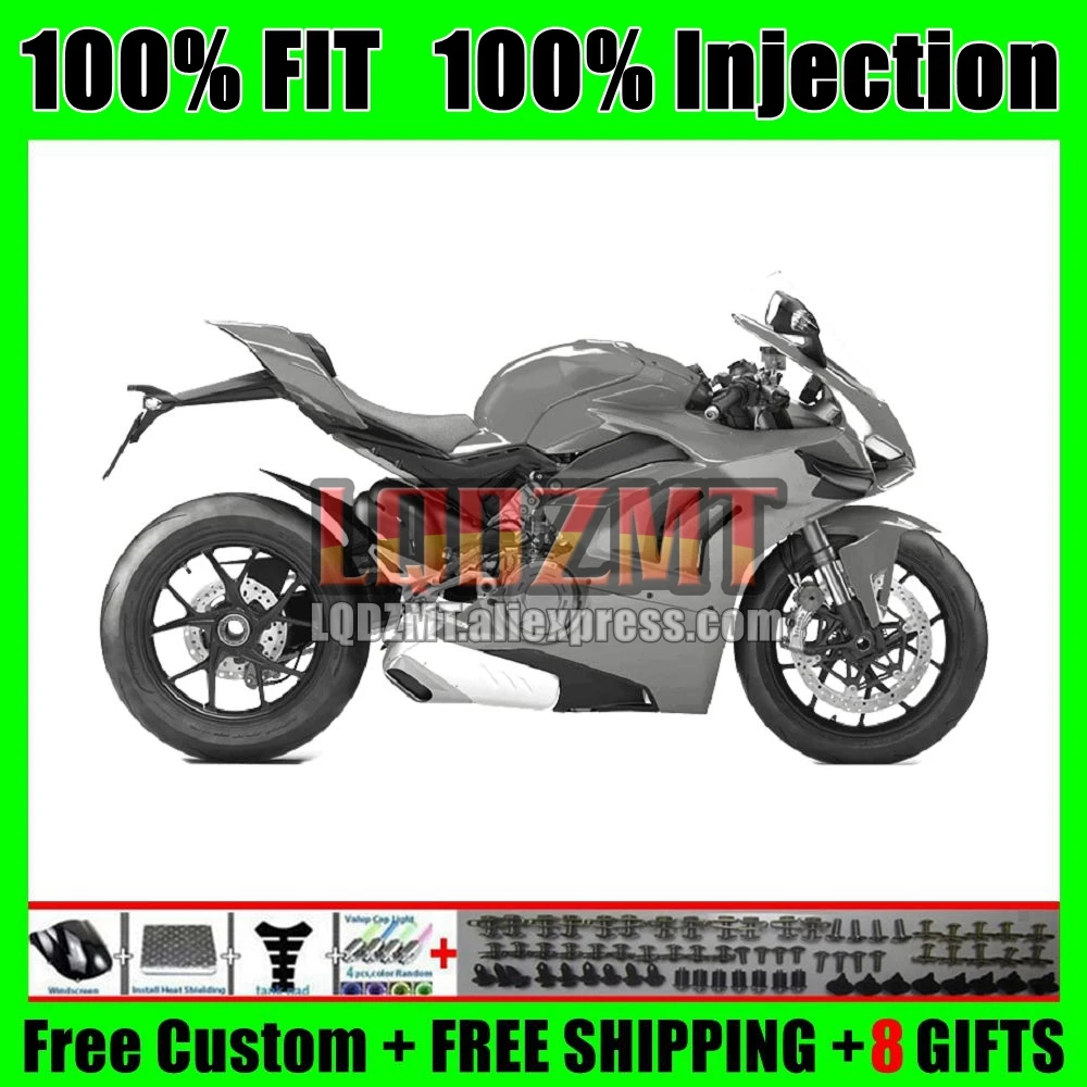 Injection Bodys For DUCATI Panigale V4 V 4 S R V4S V4R 127No.70 V4-S V4-R 18 19 20 2018 2019 2020 OEM Fairings Gloss Grey Kit