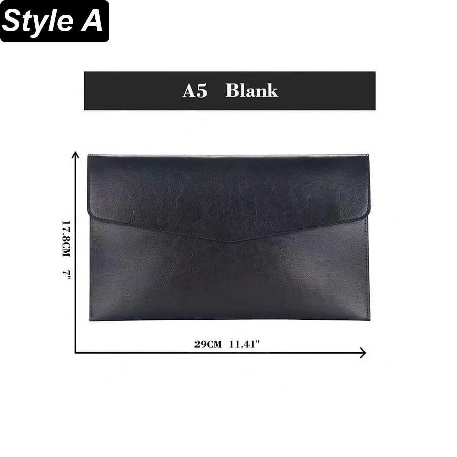 A4 A5 File Bag Faux PU Leather Document Bag, Business Information Bag, Folder, School and Office Supplies, Storage Bag