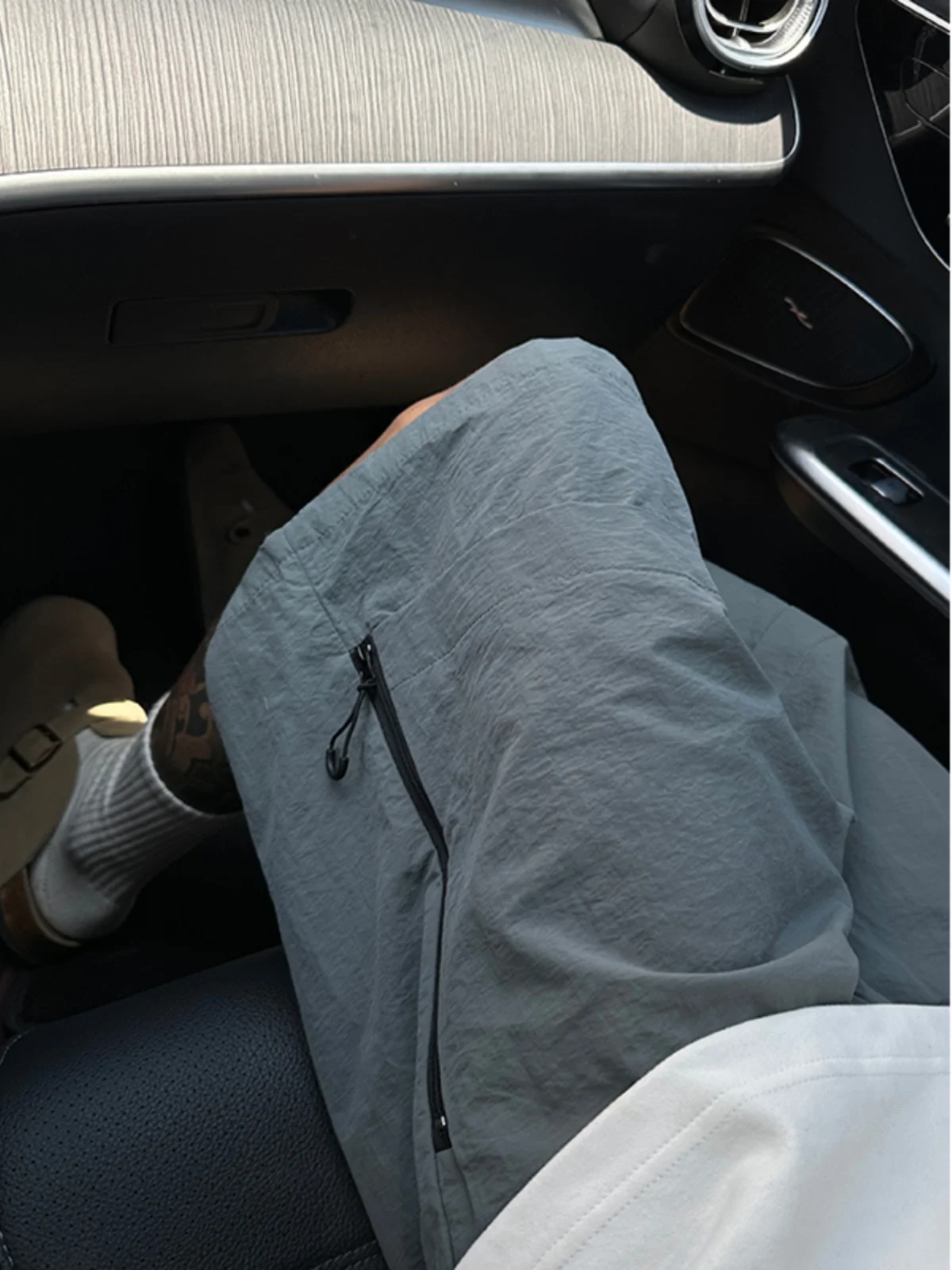 Grey Quick-Dry Ice Silk Men's Shorts Summer Thin American Functional Outdoor Mountain Climbing Pants Five-Quarter Casual Trou...