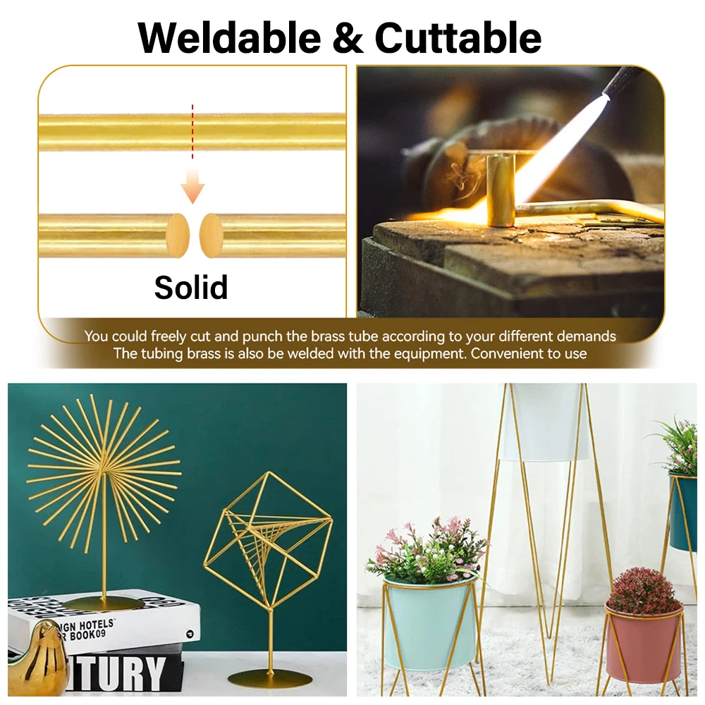 300mm Copper Bar Round Rod 4/5/6mm Solid Brass High-Precision for DIY Project Tool Handle Model Making Hardware Processing