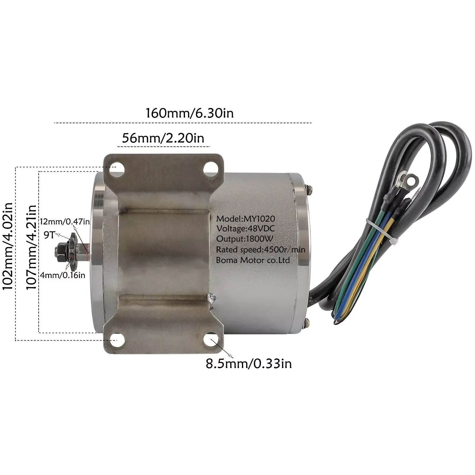 1800W 48V DC Brushless Motor High Speed 4500RPM with Speed Controller Pedal for Go Kart Bicycle ATV Motorcycle