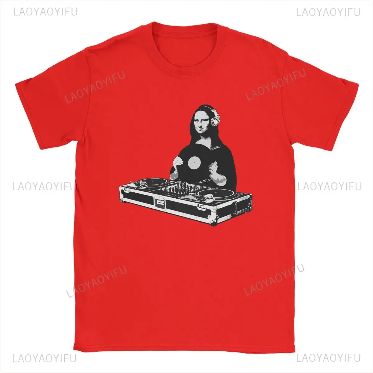 Men DJ Mona Lisa Cotton T Shirt Pure Darth Vader As Mona Lisa Clothes Humor Short Sleeve Crewneck Tee Gift Idea T-Shirts image 3