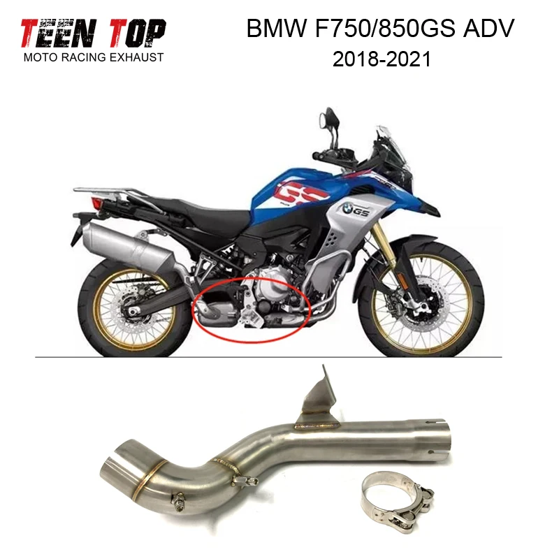 For BMW F750GS 850GS ADV Exhaust Connect Link Tube 18-21 Motocycle Exhaust Steel Silencieux Moto F650 700 800 GS ADV Middle Pipe