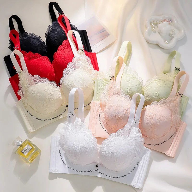 Thin Cup Breathable No Underwire Bra Gathered Anti-Sagging Wipe Chest Comfortable Small Chest Bra Soft Underwear Women